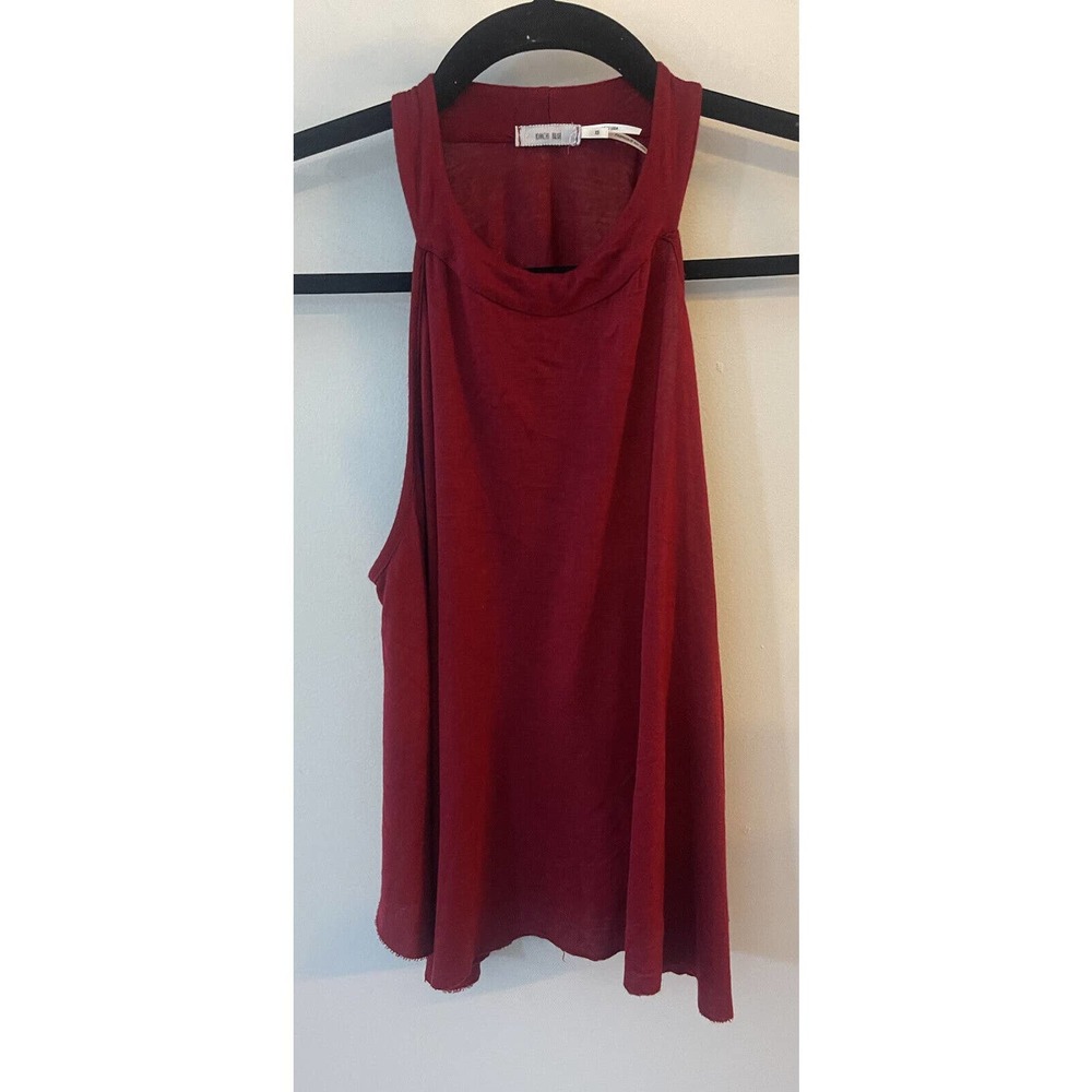 Kimchi Blue Womens Burgundy Rayon-Blend Sleeveless Tunic Tank Halter Top Size XS
